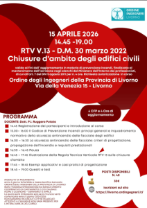 15.04.2026 ore 14.45: RTV V.13 – D.M. 30 marzo 2022 – Chiusure d’ambito degli edifici civili