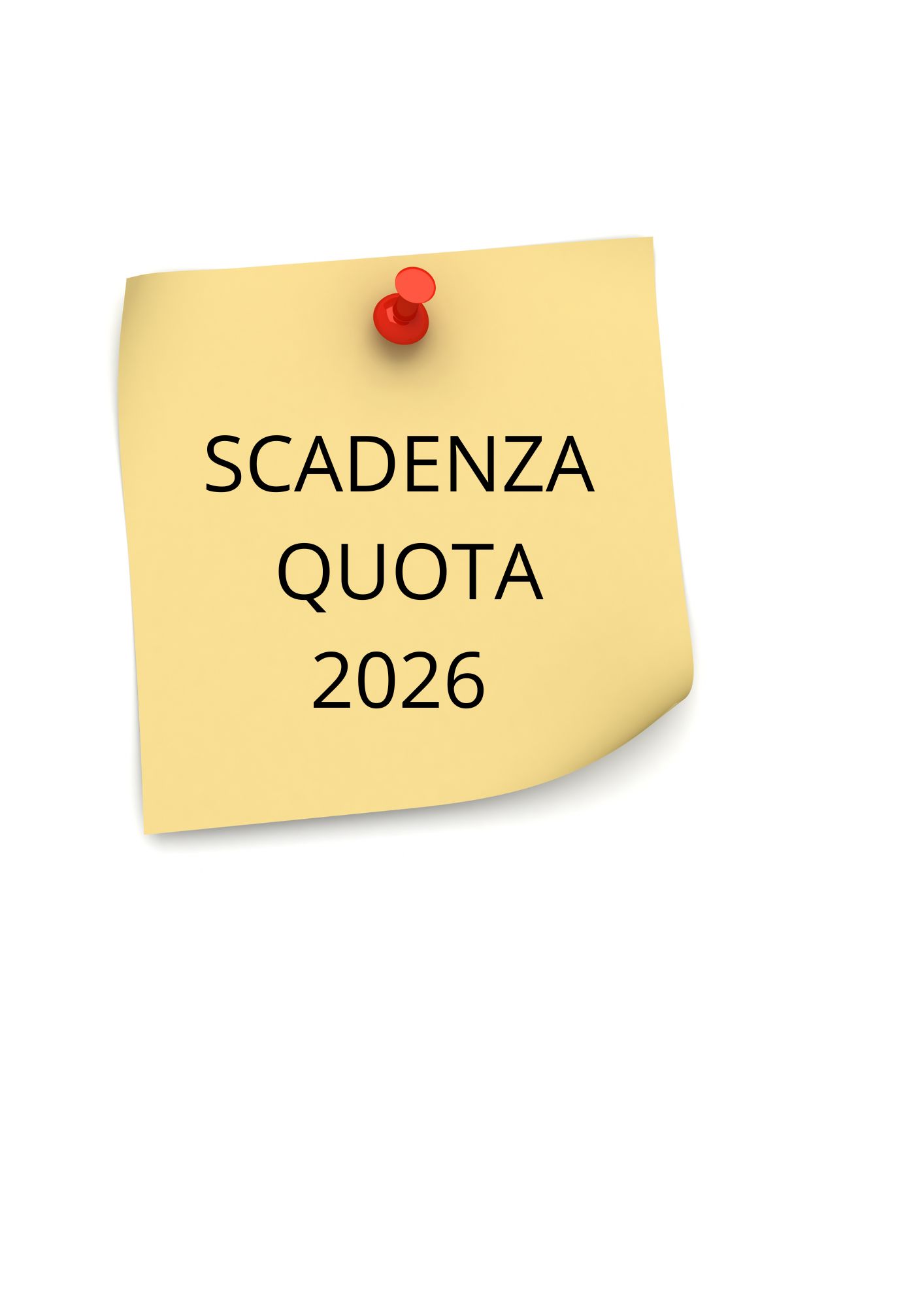SCADENZA QUOTA 2026 31/08/26